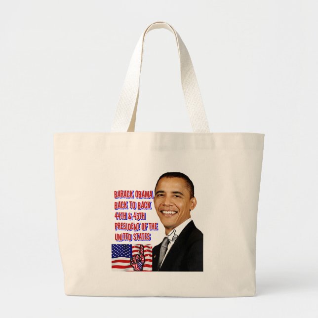 Barack Obama,Back To Back_ Large Tote Bag (Front)