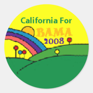 Barack Obama California Rainbow Classic Round Sticker