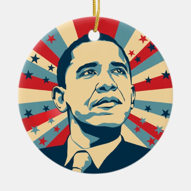Barack Obama Ceramic Ornament (Front)