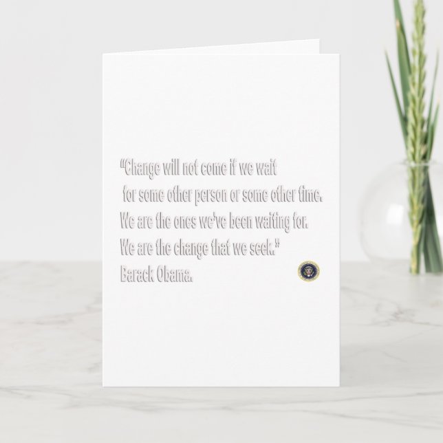 Barack Obama Change quote Card (Front)