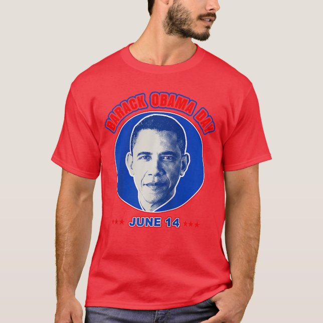 Barack Obama Day 14 June Raglan Baseball Tee (Front)
