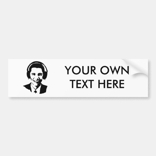 Barack Obama headphones Bumper Sticker (Front)