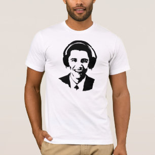 Barack Obama headphones t-shirt