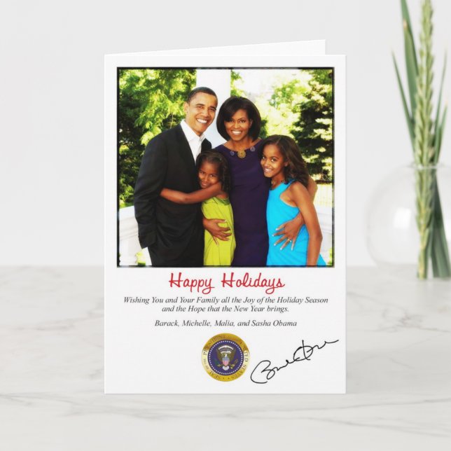 Barack Obama Holiday Christmas Card (Front)