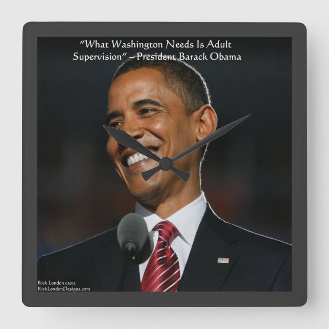 Barack Obama Humour Quote Wall Clock (Front)