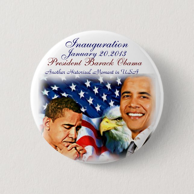 Barack Obama Inauguration2013_Button 6 Cm Round Badge (Front)