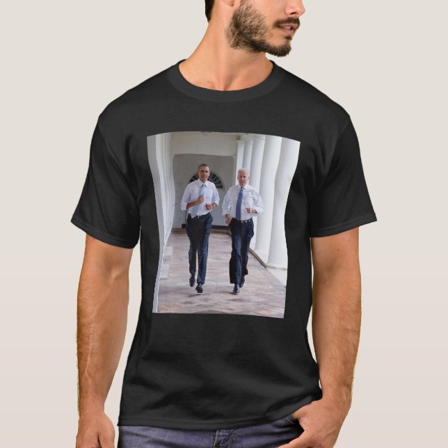 Barack Obama Joe Biden Running Democratic Election T-Shirt (Front)