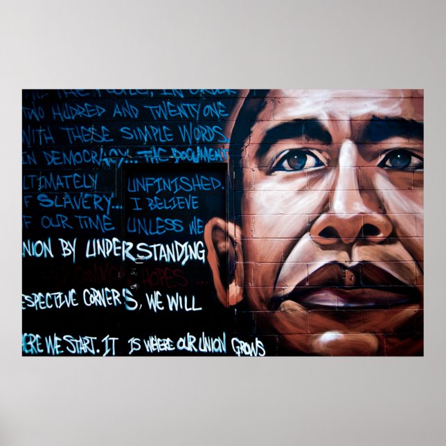 Barack Obama Mural & Speech, Brooklyn, New York Poster (Front)