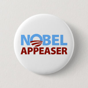 Barack Obama: Nobel Appeaser 6 Cm Round Badge