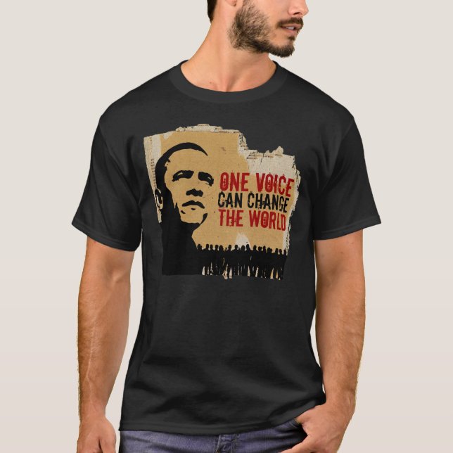 BARACK OBAMA-ONE VOICE CAN CHANGE-Both sides T-Shirt (Front)