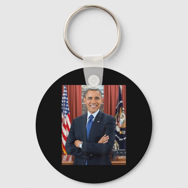 Barack Obama Photo 44th President Potus Patriotic  Key Ring (Front)
