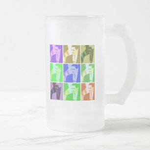 Barack Obama Pop Art Frosted Glass Beer Mug
