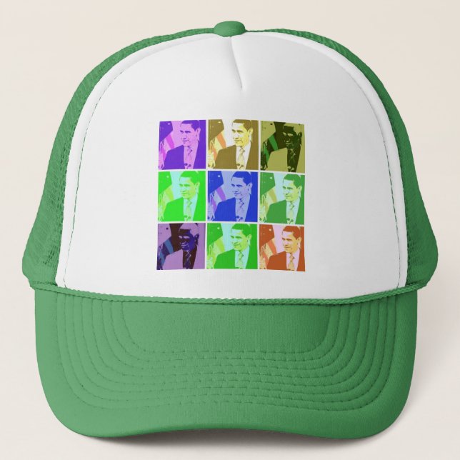Barack Obama Pop Art Trucker Hat (Front)