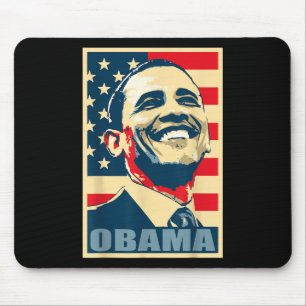 Barack Obama President 44 American Flag Happy Demo Mouse Mat