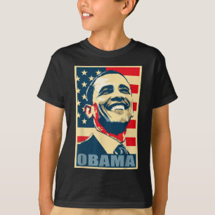 Barack Obama President 44 American Flag Happy Demo T-Shirt