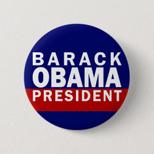 Barack Obama: President! (Pinback Button) 6 Cm Round Badge