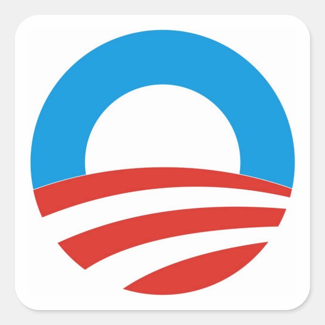 barack obama president usa logo elections 2012 square sticker (Front)