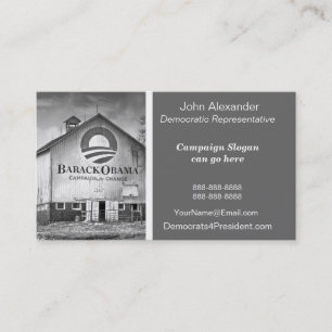 Barack Obama Presidential Campaign Barn Business Card