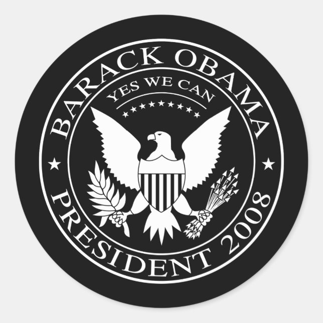 Barack Obama Presidential Seal 2008 Sticker (Front)