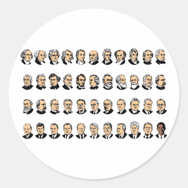 Barack Obama - Presidents Of The United States Classic Round Sticker (Front)