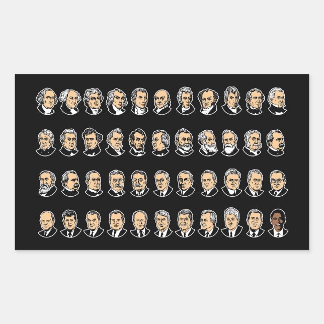 Barack Obama - Presidents Of The United States Rectangular Sticker (Front)