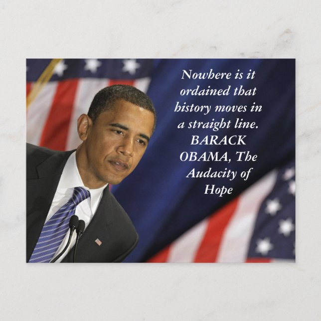 Barack Obama Quote on History Postcard (Front)