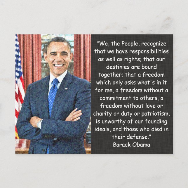 Barack Obama Quote Postcard (Front)