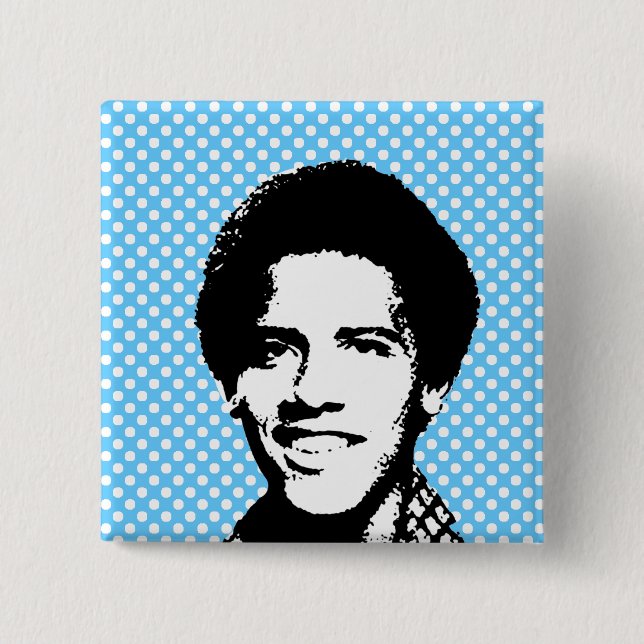 Barack Obama retro 15 Cm Square Badge (Front)