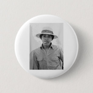 Barack Obama Retro Vintage Young Obama Smoking In  6 Cm Round Badge
