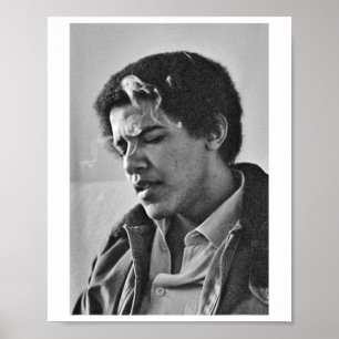 Barack Obama Retro Vintage Young Obama Smoking In Poster