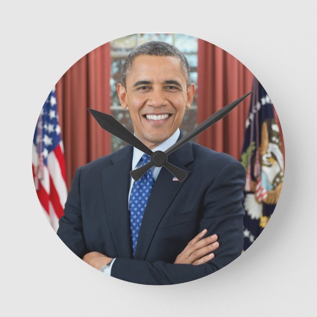 Barack Obama Round Clock (Front)