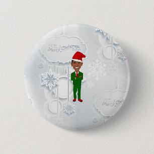 barack obama santa 6 cm round badge