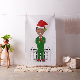 barack obama santa claus fabric