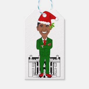 barack obama santa claus gift tags