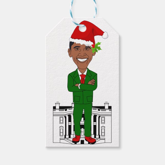 barack obama santa claus gift tags (Front)