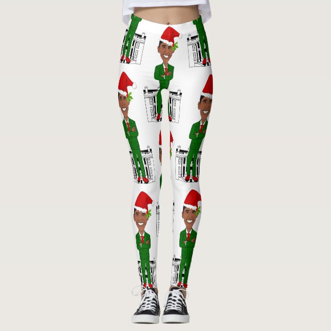 barack obama santa claus leggings (Front)