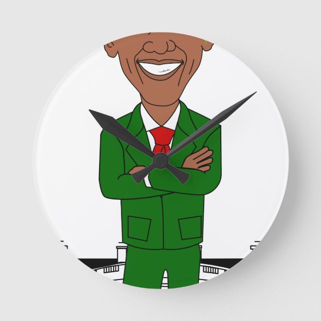 barack obama santa claus round clock (Front)