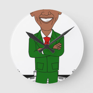 barack obama santa claus round clock