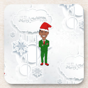 barack obama santa coaster