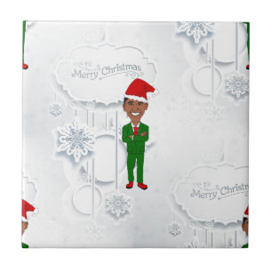 barack obama santa tile