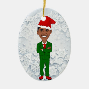 barack obama santas ceramic tree decoration