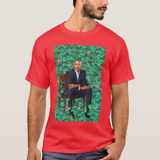 Barack Obama Sitting Floral Art T-Shirt