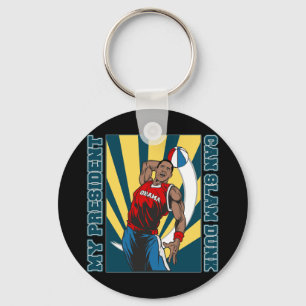 Barack Obama Slam Dunk Key Ring