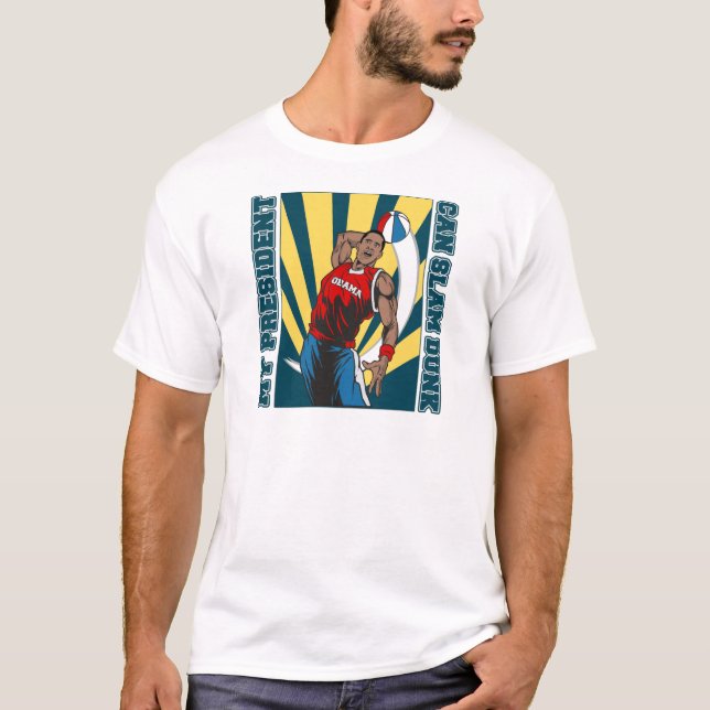 Barack Obama Slam Dunk T-Shirt (Front)