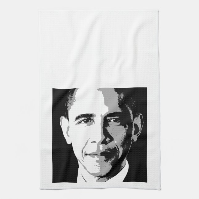 BARACK OBAMA SQUARE PORTRAIT -.png Tea Towel (Vertical)