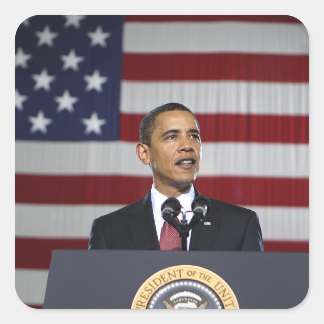 Barack Obama Square Sticker (Front)