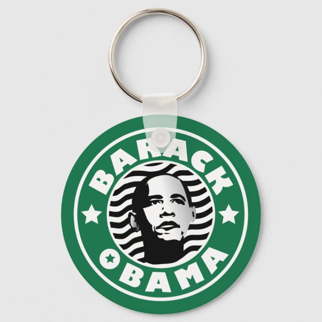 Barack Obama Star Caffeine Key Ring (Front)