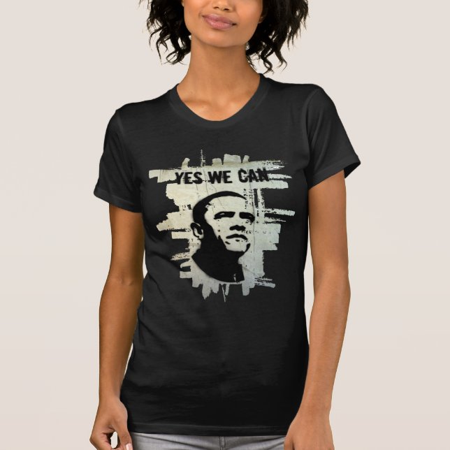 Barack Obama. Stencil background concrete T-Shirt (Front)