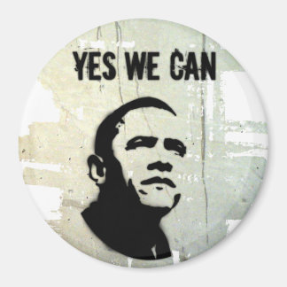 Barack Obama. Stencil bckgnd concrt magnet