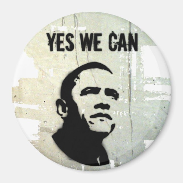 Barack Obama. Stencil bckgnd concrt magnet (Front)